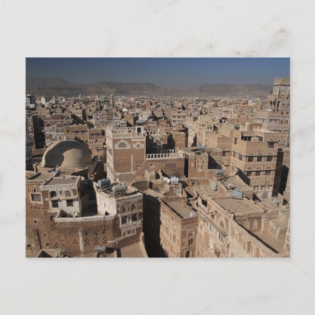 Carte postale de la ville de Sana'a, Yémen (Devant)