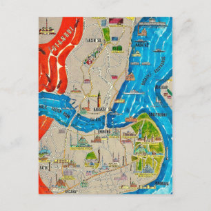 Carte postale de la ville d'Istanbul