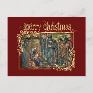Carte postale de l'Adoration de Noël de Noël de la