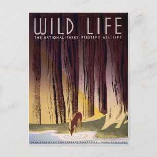 Carte postale de l'affiche des parcs nationaux WPA