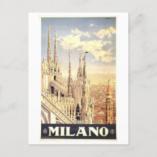 Carte postale de l'affiche Vintage voyage de Milan
