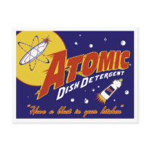 Carte postale de l'âge atomique : Détergent à plat