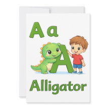 Carte postale de l'alphabet lettre A – A est pour