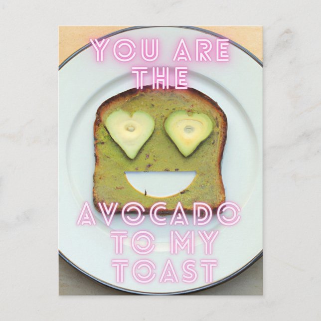 Carte postale de l'ami d'Avocado Love Bestie (Devant)