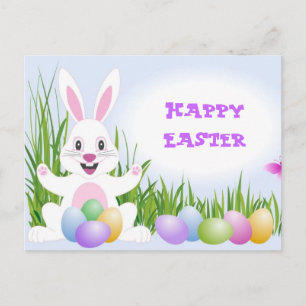 Carte postale de lapin de Pâques