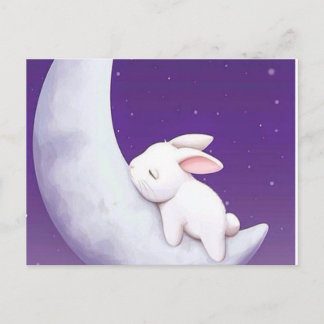 carte postale de lapin endormi.