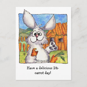 Carte postale de lapin mignon de 24 carottes
