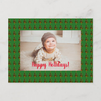Carte postale de l'arbre de Noël vert personnalisé