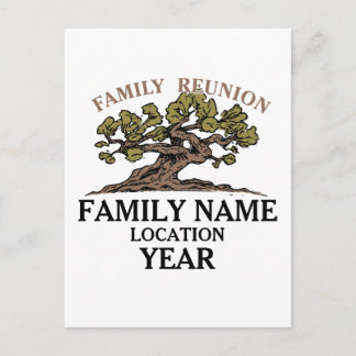 Carte postale de l'arbre de réunion familiale