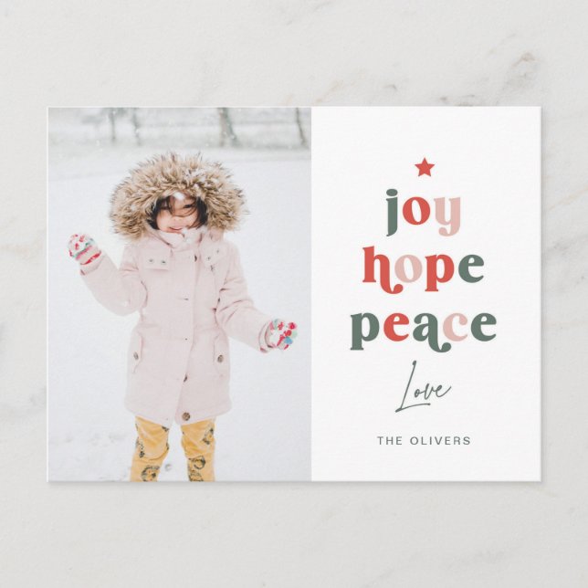 Carte postale de l'arbre des mots de vacances (Devant)