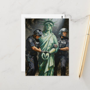 Carte postale de l'arrestation de la statue de la