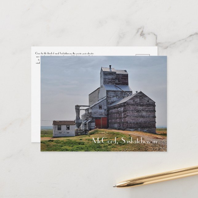 Carte postale de l'ascenseur à grains McCord (Devant/Arrière en situation)