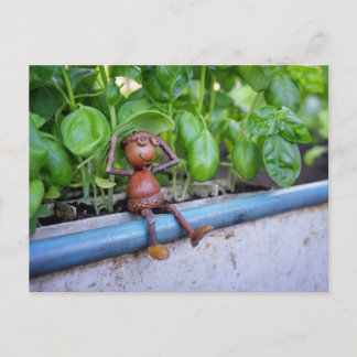 Carte postale de l'Elfe Gland avec des plants de B