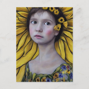 Carte postale de l'enfant tournesol