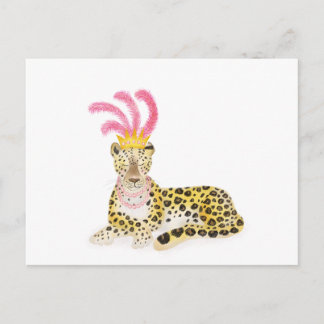 Carte postale de léopard d'Amour glamour