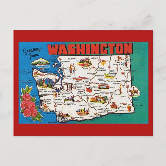 Carte postale de l'État de Washington (Devant)