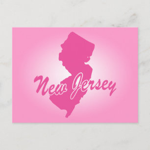 Carte postale de l'État rose du New Jersey
