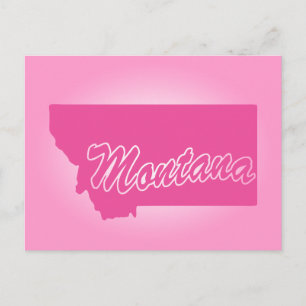 Carte postale de l'État rose Montana