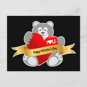 Carte postale de l'Heureuse Sainte-Valentin Teddy