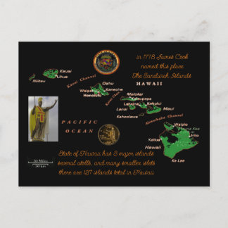 Carte postale de l'histoire des îles hawaïennes