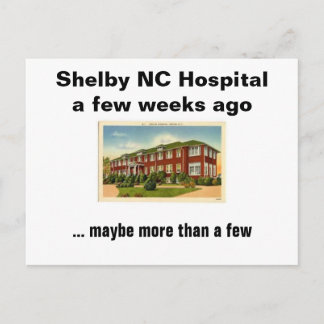 Carte postale de l'hôpital Shelby NC