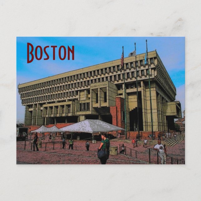 Carte postale de l'hôtel de ville de Boston (Devant)