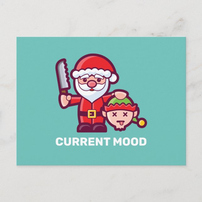 Carte postale de l'humeur actuelle Père Noël et El (Devant)