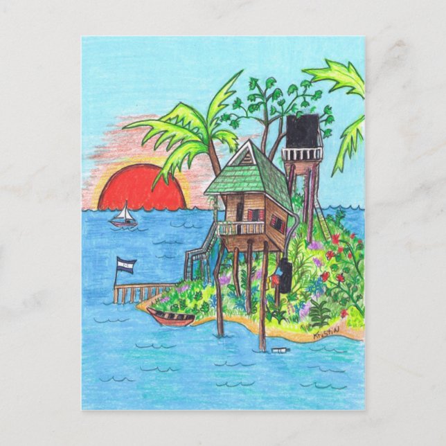 Carte postale de l'île (Devant)