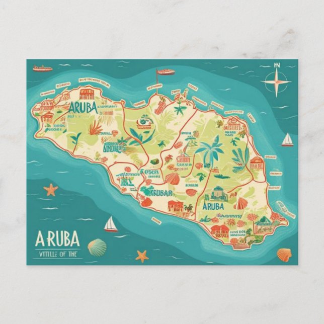 Carte postale de l'île d'Aruba (Devant)