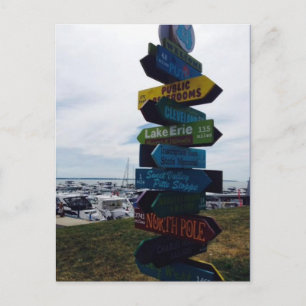 Carte postale de l'île Kelley's, Ohio Sign Photo