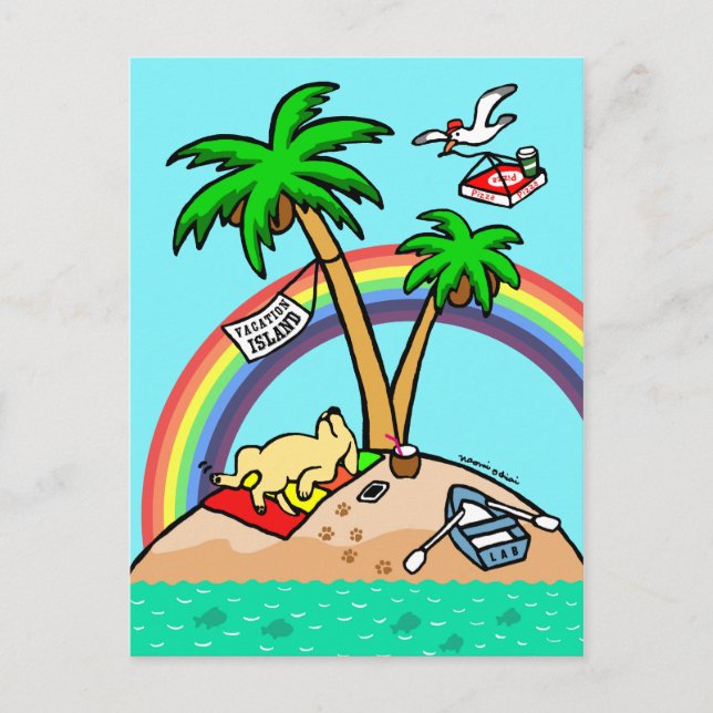 Carte postale de l'île Vacances Labrador jaune (Devant)