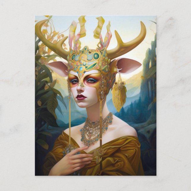 Carte postale de l'Imaginaire d'art Deer Antler Cr (Devant)