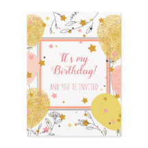 carte postale de l'invitation de fête d'anniversai