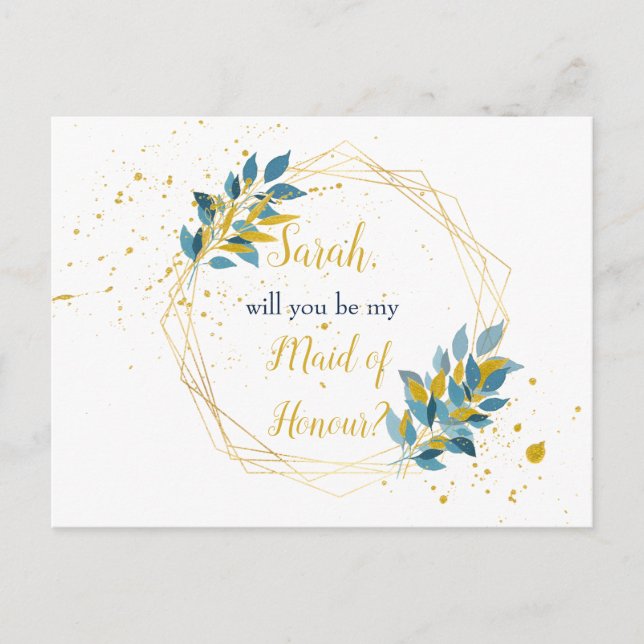 Carte postale de l'invitation de la femme d'honneu (Devant)