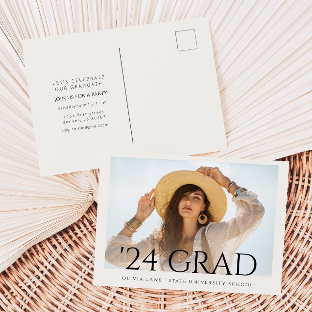 Carte postale de l'invitation de la fête de gradua (Créateur téléchargé)