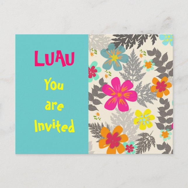 Carte postale de l'invitation de Luau Time party (Devant)
