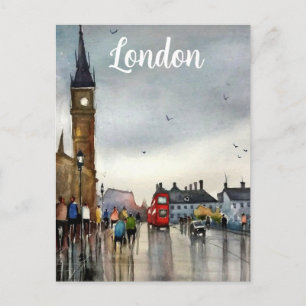 Carte postale de London watercolor