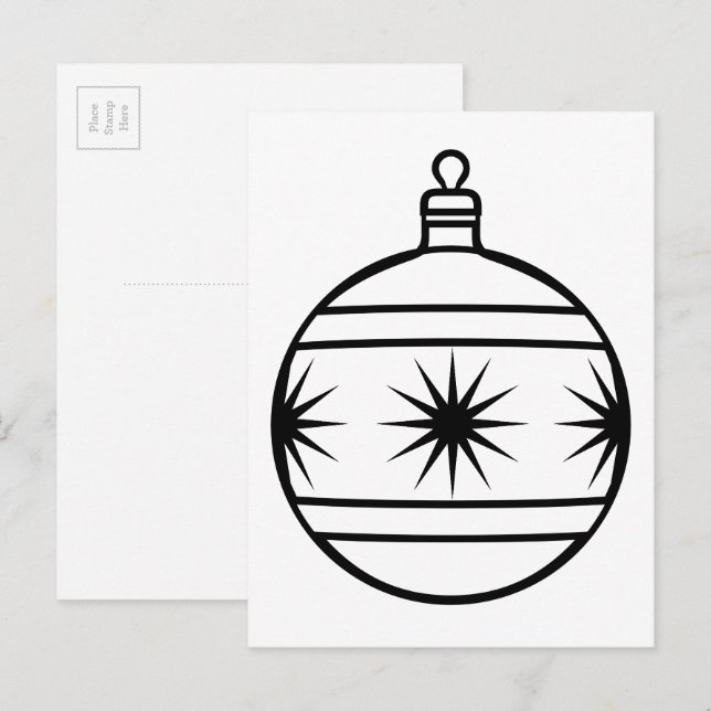 Carte postale de l'ornement d'arbre de Noël (Devant / Derrière)