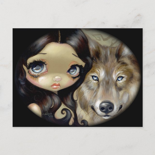 Carte postale "de loup observé par argent" (Devant)