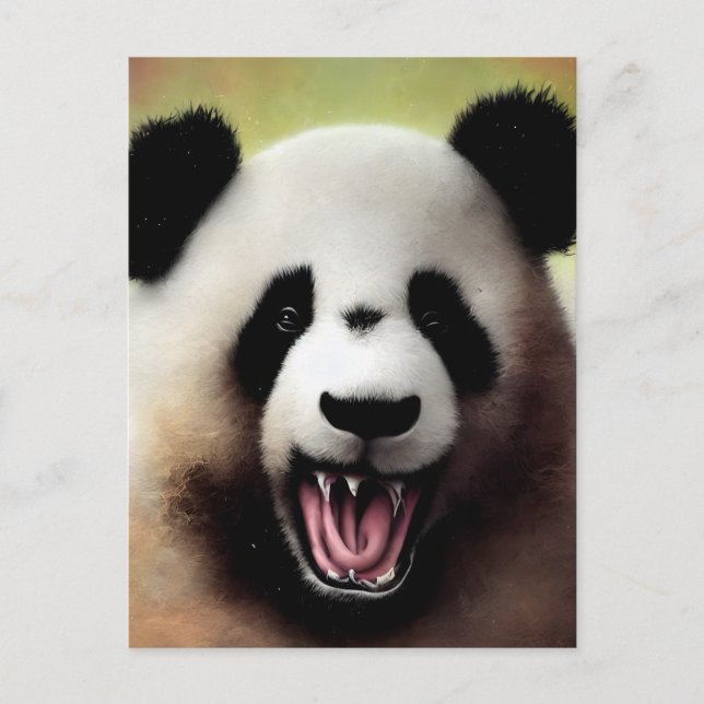 Carte postale de l'ours panda effrayant (Devant)
