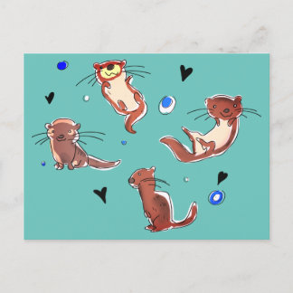 Carte postale de loutre