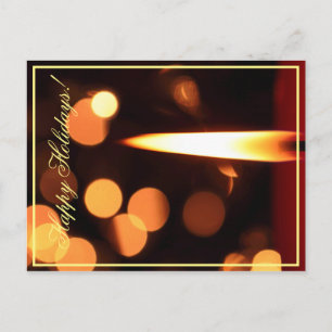 Carte postale de lumières de bougie pour les fêtes