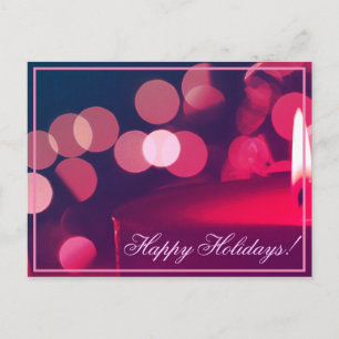 Carte postale de lumières de bougie pour les fêtes