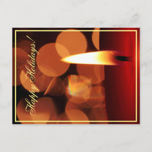 Carte postale de lumières de bougie pour les fêtes