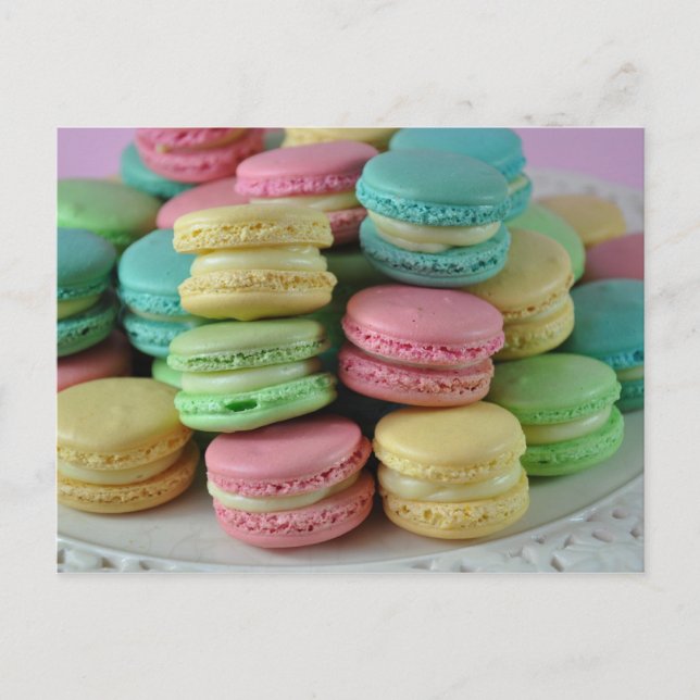 Carte postale de macarons macaron à arc-en-ciel co (Devant)
