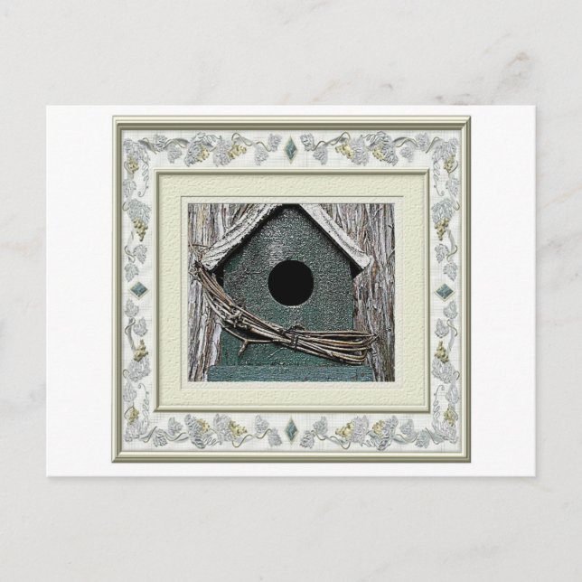 Carte postale de maison pour oiseaux.  Nouveau dom (Devant)