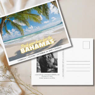 Carte postale de mariage aux Bahamas pour annoncer