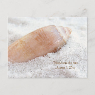 Carte postale de mariage Beach Seashell Save the D
