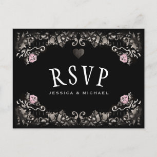 Carte postale de mariage du MENU RSVP Halloween