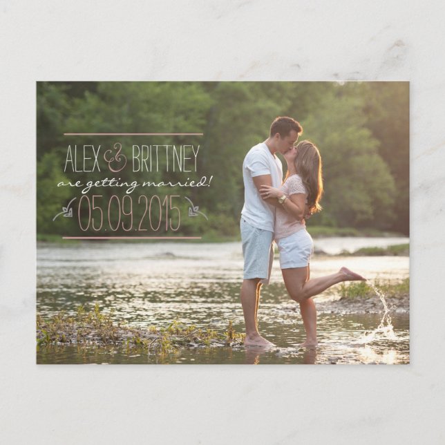 Carte postale de mariage pour annoncer la date (Devant)